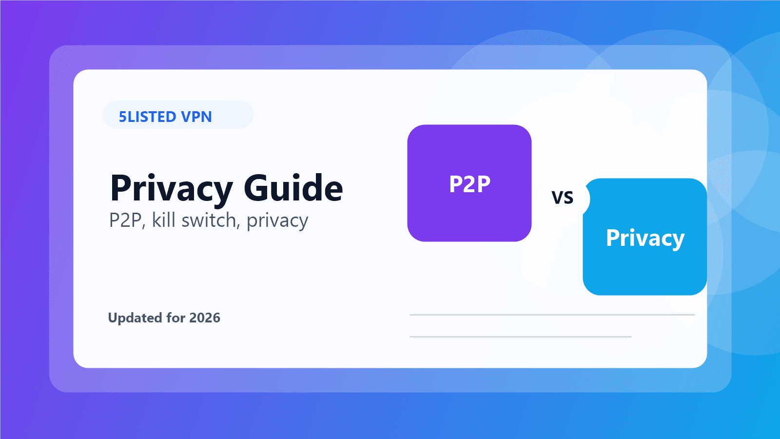 Best VPN for Torrenting: Privacy, Speed, and Kill Switches - 5listed VPN comparison