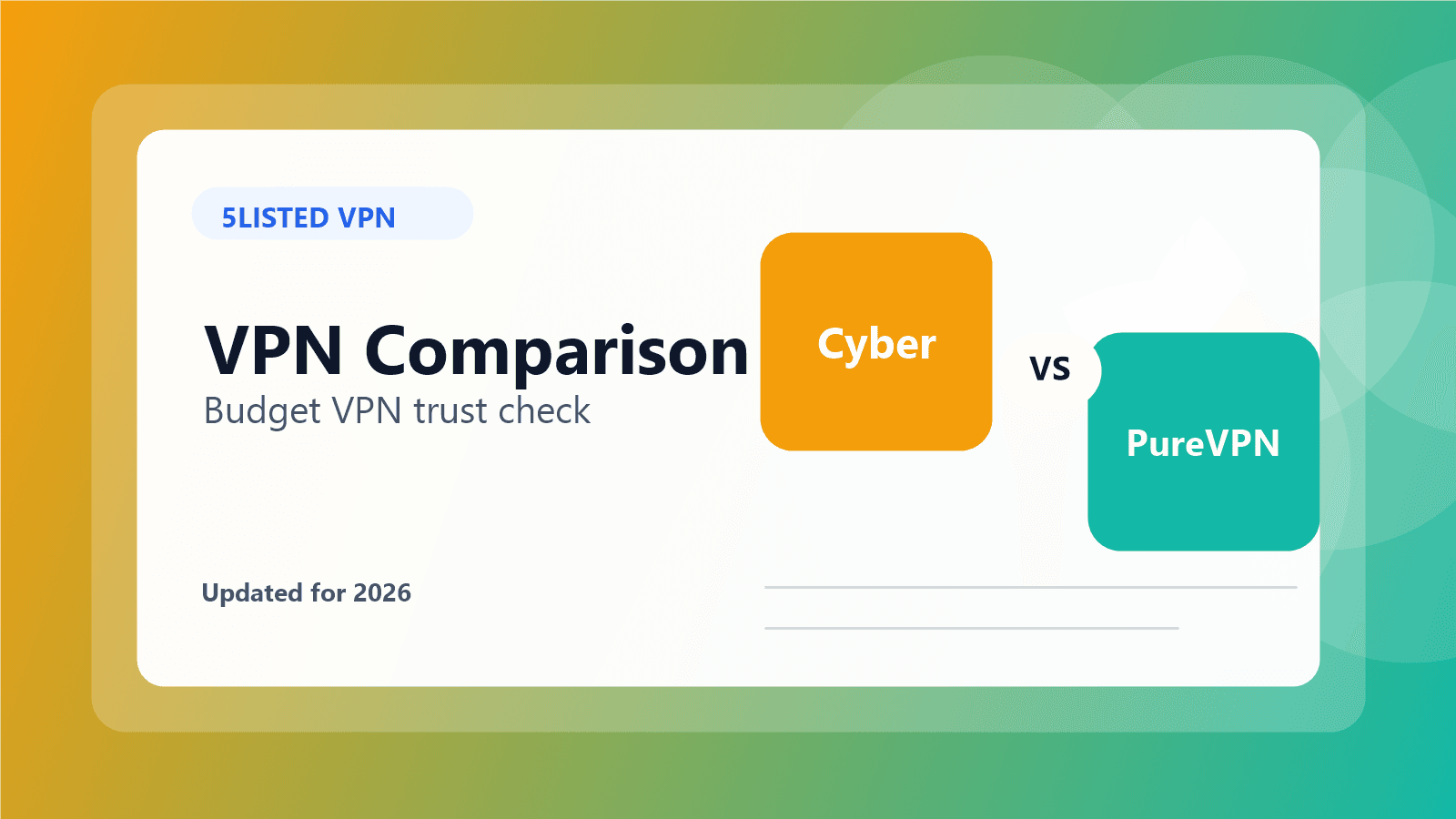 CyberGhost vs PureVPN: Which Budget VPN Should You Trust? - 5listed VPN comparison