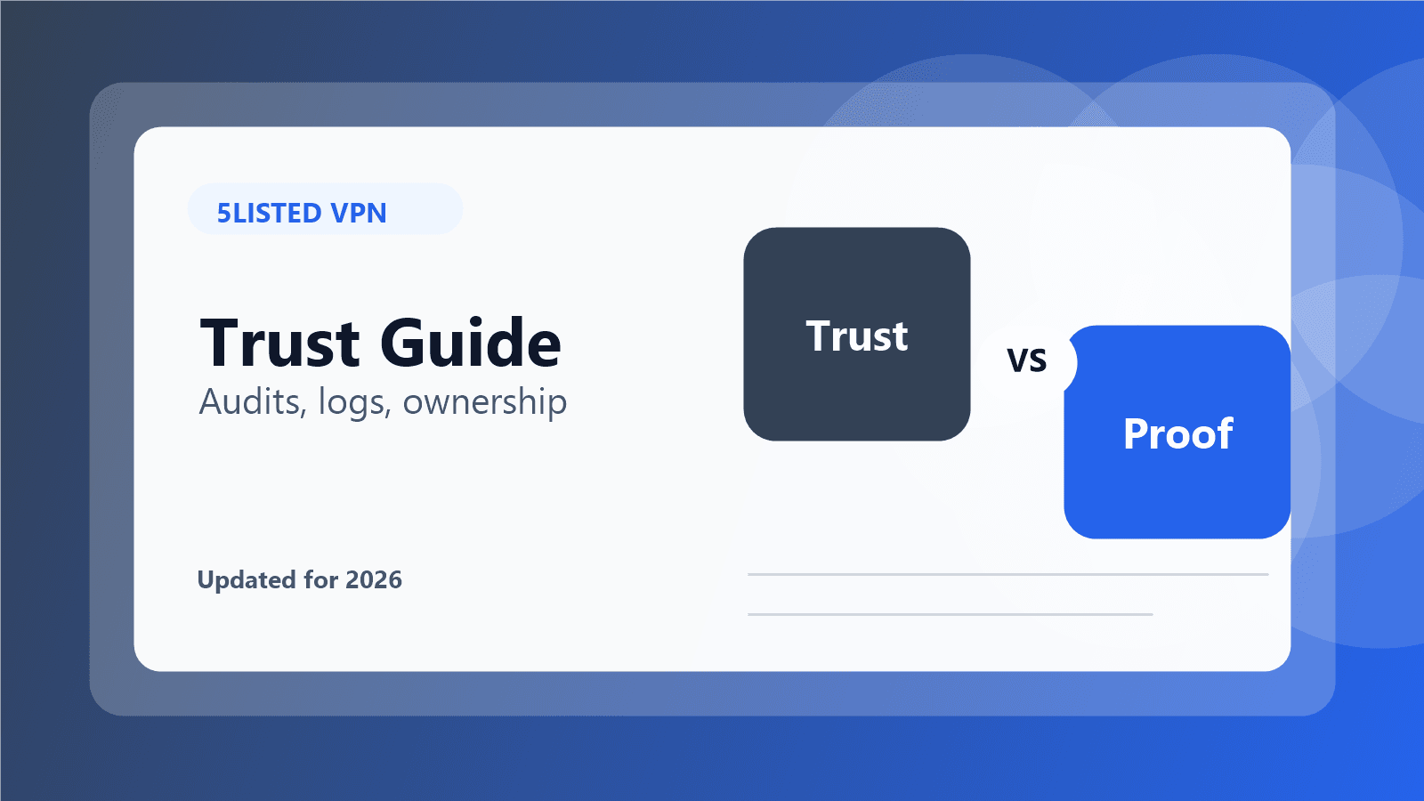 What Makes a VPN Trustworthy? - 5listed VPN comparison
